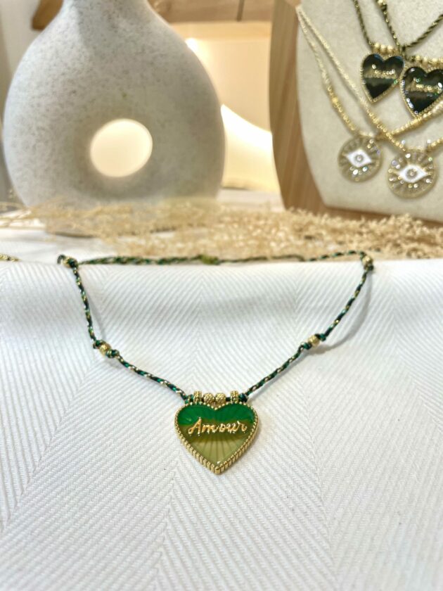 Collier - COEUR VERT