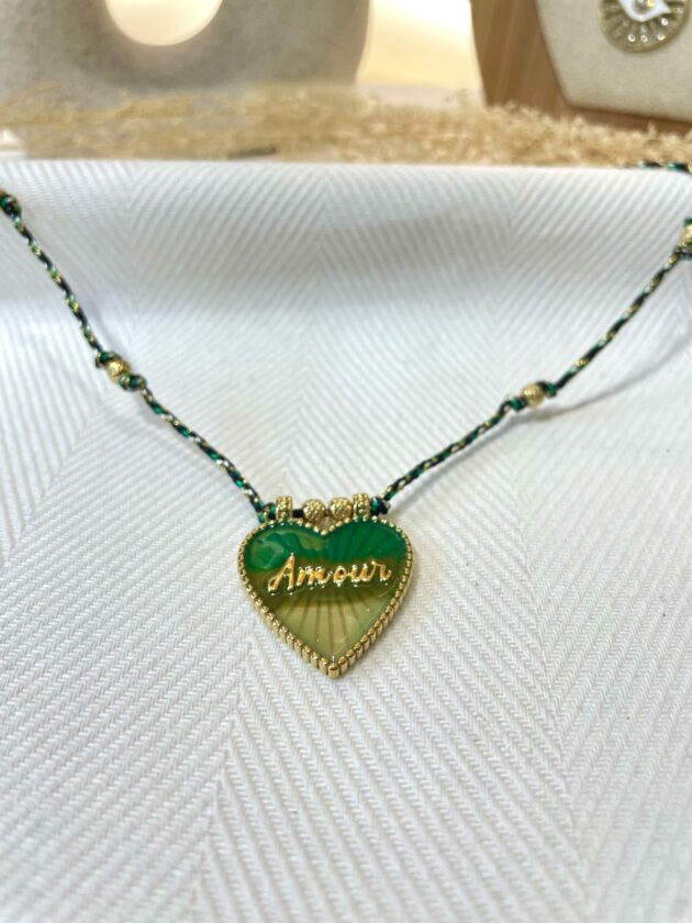 Collier - COEUR VERT – Image 2