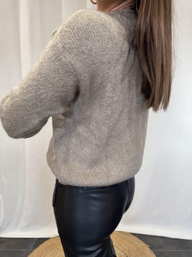 Gilet taupe - VICTORIA – Image 4