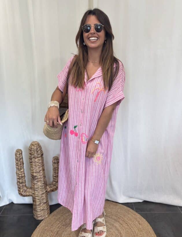 Robe chemise rose - MONICA – Image 9