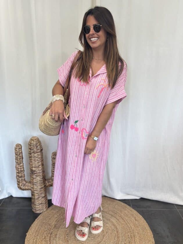 Robe chemise rose - MONICA – Image 3