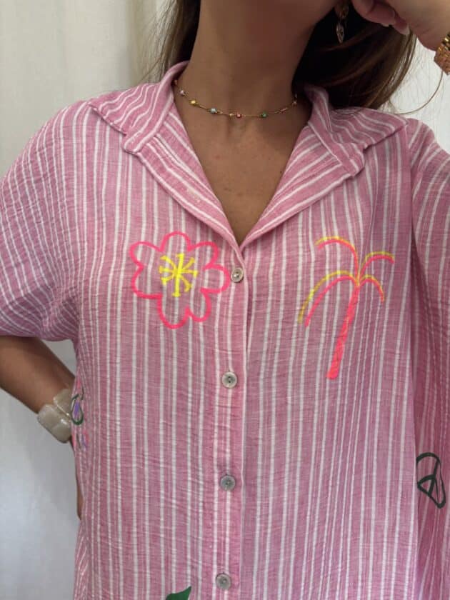 Robe chemise rose - MONICA – Image 4
