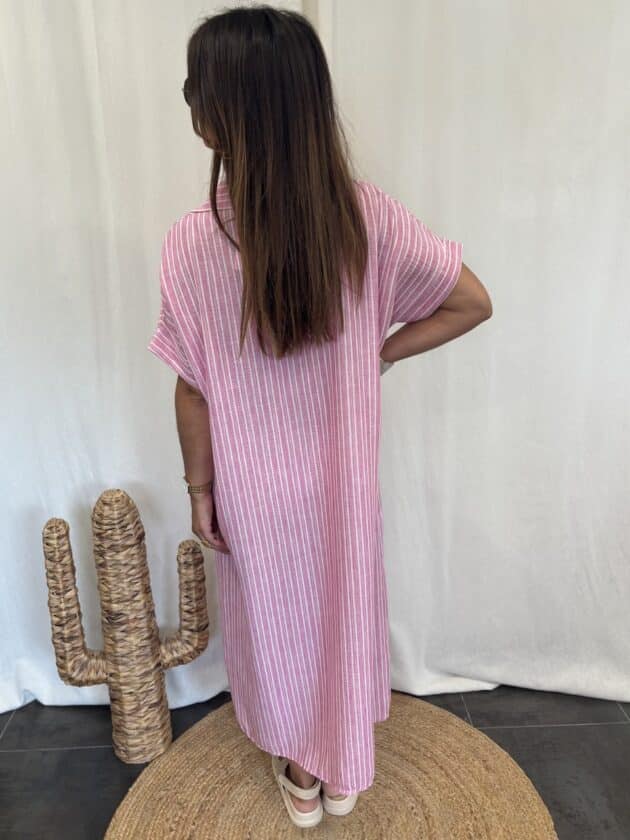 Robe chemise rose - MONICA – Image 2