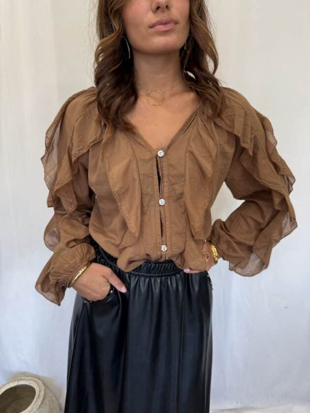 Blouse marron - DIANA – Image 4