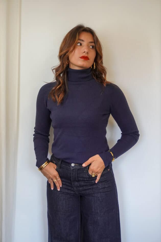 Col roulé - BLEU MARINE – Image 2