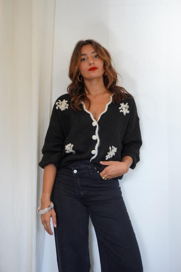 Jean noir - BOUTON CROISÉ – Image 6