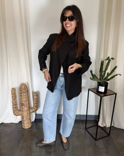 Blazer asymétrique noir - THOMAS