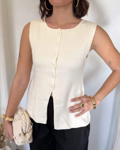 Top sans manche beige - JENNA