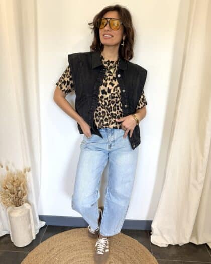 Veste en jean noire - LEILA