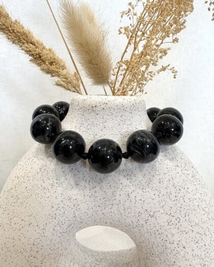 Bracelet perles noires - IZABELLA