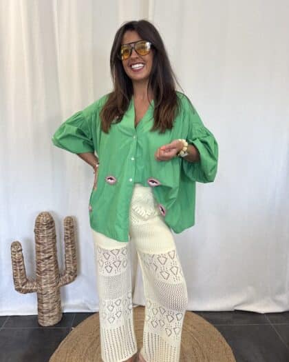 Pantalon crochet jaune pastel - FABA
