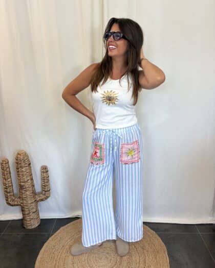 Pantalon bleu - AURELIE
