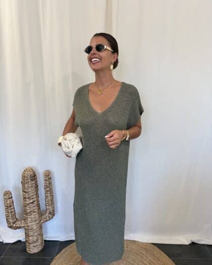 Robe kaki lurex - IRMA